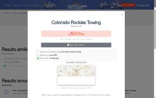Colorado Rockies Towing LLC website