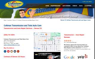 Cottman Transmission and Total Auto Care of Denver website