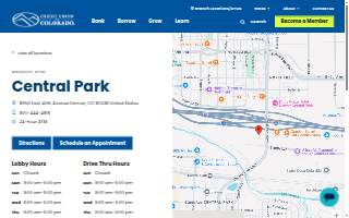 Credit Union of Colorado, Central Park website