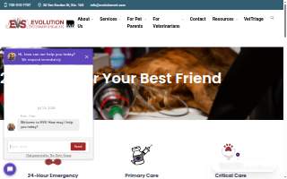 Evolution Veterinary Specialty and Emergency Hospital website