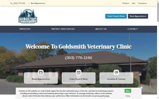 Goldsmith Veterinary Clinic website