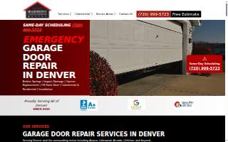 Harmony Garage Door Repair Denver website