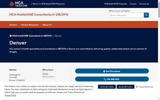 HCA HealthONE Consultants in OB/GYN - Denver website
