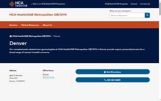 HCA HealthONE Metropolitan OB/GYN - Denver website