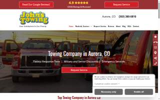 John's Towing Service website