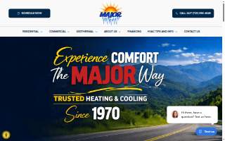 Major Heating and Air Conditioning website