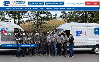 Sanders & Johnson Heating, Cooling and Plumbing website
