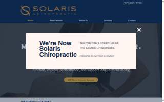 Solaris Chiropractic website