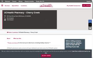 UCHealth Pharmacy - Cherry Creek website
