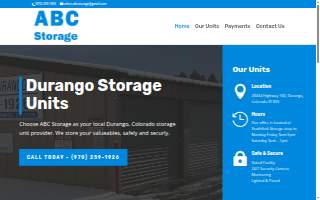 ABC Storage Durango Inc website