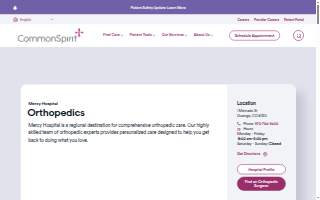 CommonSpirit Mercy Orthopedics Associates website