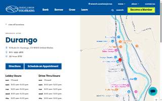 Credit Union of Colorado, Durango website