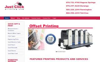 Just Click Printing website