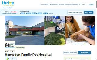 Hampden Family Pet Hospital website