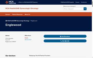 HCA HealthONE Gynecologic Oncology - Englewood website
