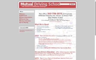 Mutual Driving School website