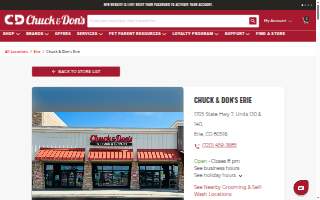 Chuck & Don's Pet Food & Supplies of Erie website