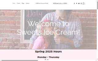 Sweets Ice Cream website