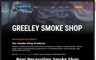 Bear Necessities Smoke Shop website
