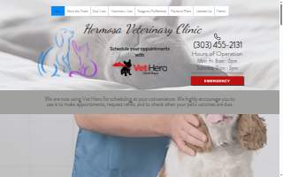 Hermosa Veterinary Clinic website