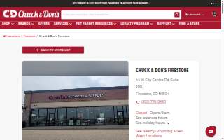 Chuck & Don's Pet Food & Supplies of Firestone website