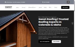 Sweet Roofing of Firestone website
