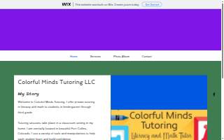 Colorful Minds Tutoring LLC website