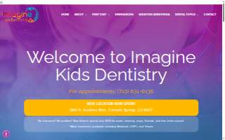 Imagine Kids Dentistry website