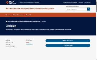 HCA HealthONE Rocky Mountain Pediatric Orthopedics - Golden website