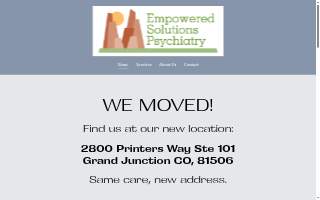 Empowered Solutions Psychiatry website
