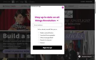 Revolution Dance website