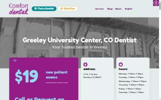 Comfort Dental & Braces - Greeley University Center website