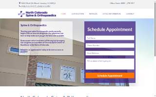 North Colorado Spine & Orthopedics website