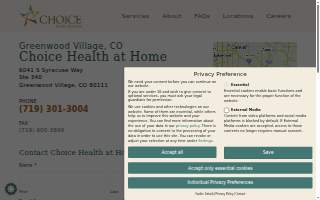 Choice Health at Home website