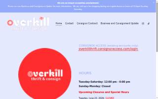 Overkill Thrift & Consign of Greenwood Village website