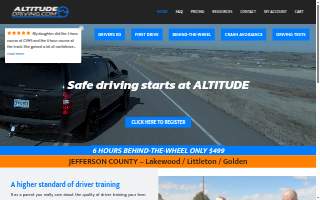 Altitude Driving School website
