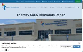 Children's Colorado Therapy Care, Highlands Ranch website