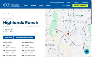Credit Union of Colorado, Highlands Ranch website