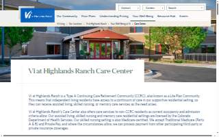 Highlands Ranch Care Center website