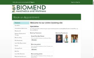 Biomend Aesthetics and Wellness website