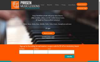 Pirisen Music Lessons website