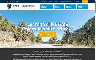 TopCops Driving School of Lafayette website