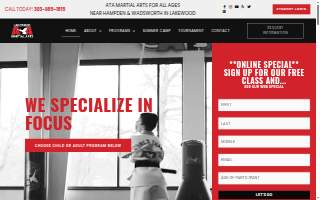 ATA Martial Arts Lakewood website