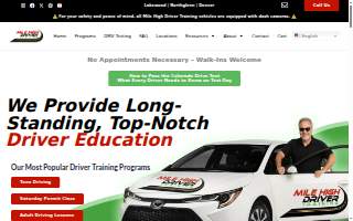 Mile High Driver Training of Lakewood website