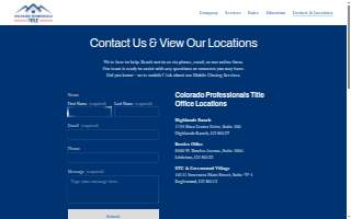 Colorado Professionals Title website