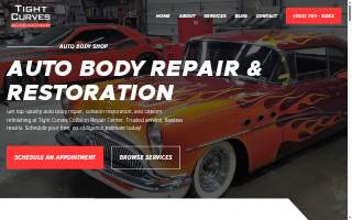 Tight Curves Collision Repair Center website