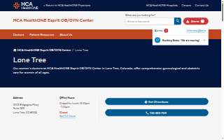 HCA HealthONE Esprit OB/GYN Center - Lone Tree website