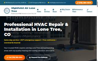 HighPoint Air Lone Tree website