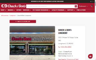 Chuck & Don's Pet Food & Supplies of Longmont website