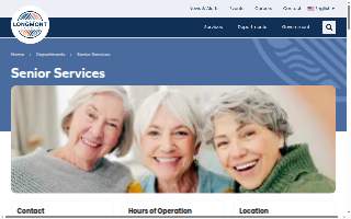 City of Longmont Senior Services website